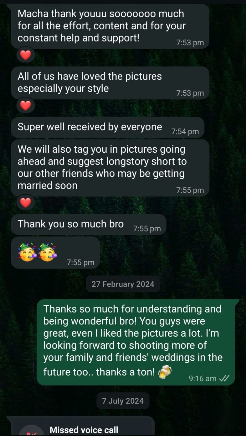 A message from a client
