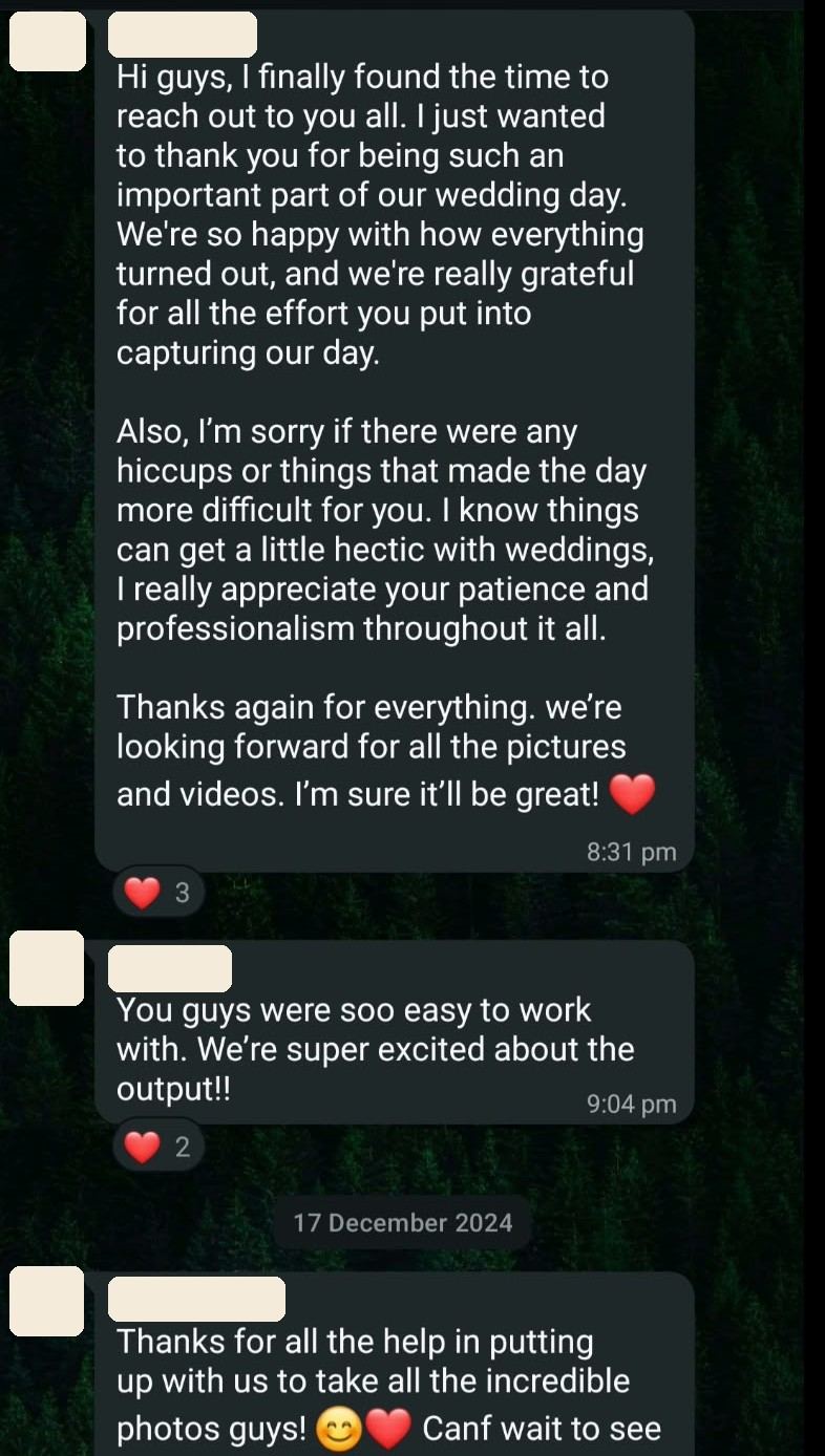 A message from a client