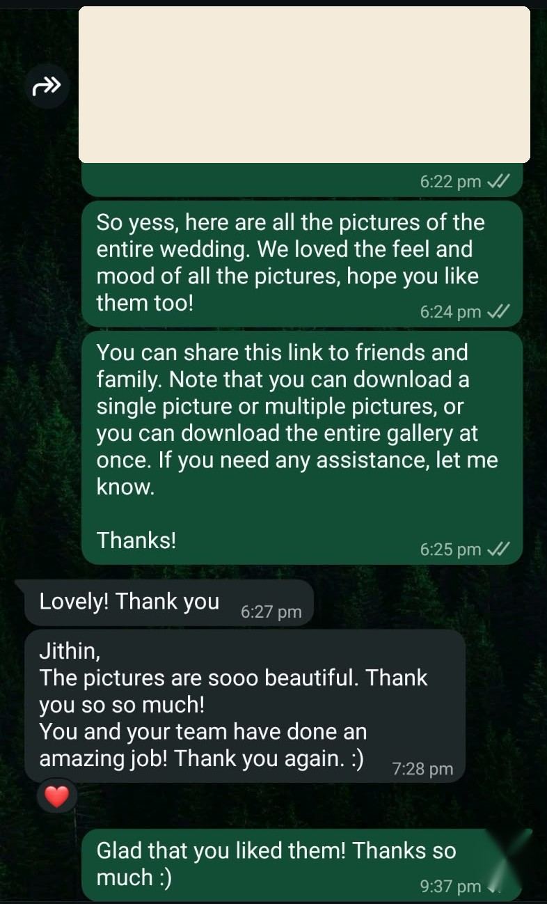 A message from a client