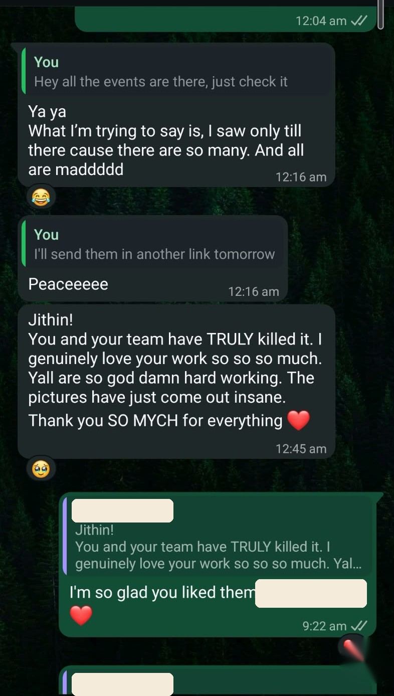 A message from a client