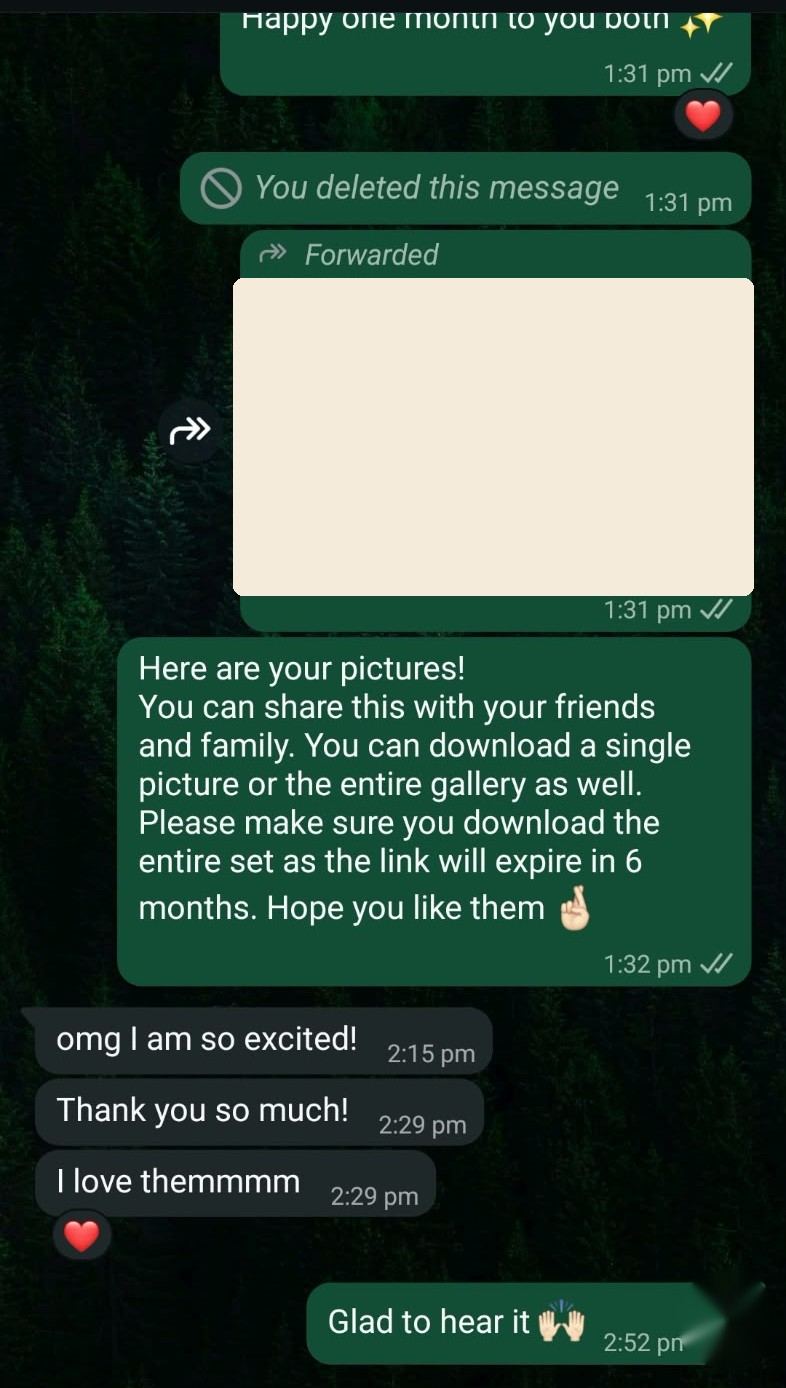 A message from a client