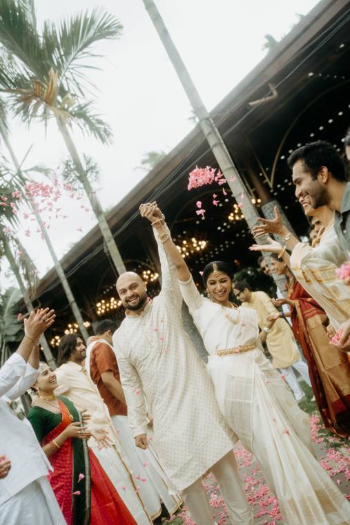 A moment from the Revathi & Bharat wedding