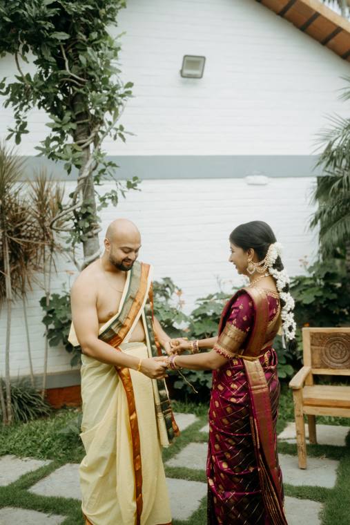 A moment from the Revathi & Bharat wedding