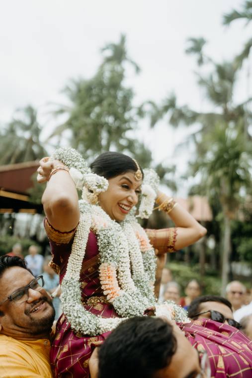A moment from the Revathi & Bharat wedding