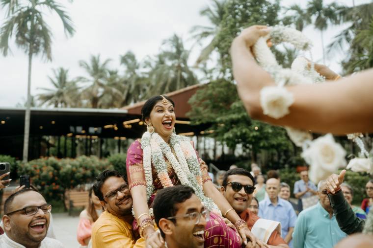 A moment from the Revathi & Bharat wedding