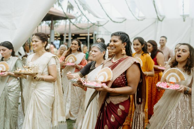 A moment from the Revathi & Bharat wedding