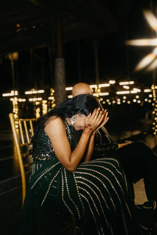 A moment from the Revathi & Bharat wedding