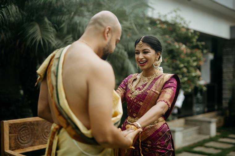 A moment from the Revathi & Bharat wedding