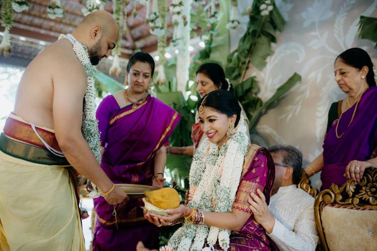 A moment from the Revathi & Bharat wedding