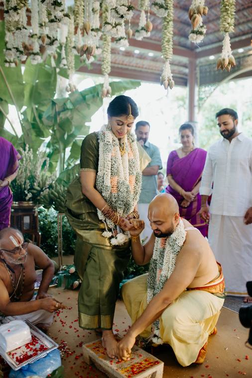 A moment from the Revathi & Bharat wedding
